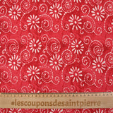 Coton batik imprimé Udaipur fond rouge