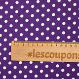 Coton imprimé pois 6mm violet