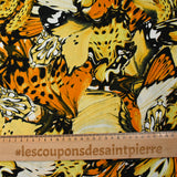 Viscose imprimée papillon moutarde