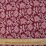 Coton batik imprimé Agra fond lie de vin