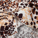 Viscose imprimée sauvage marron fond écru