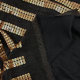 Maille bisous et sequins dorés fond noir