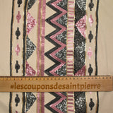 Suédine jersey à base brodée sequin fond sable