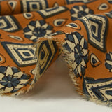 Coton indien imprimé Dharamshala fond camel