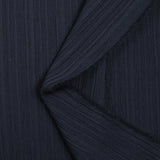 Crépon de polyester effet seersucker bleu marine