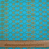 Beige scalloped English embroidery Clémence azure blue background