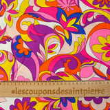 Viscose imprimée seventies rose