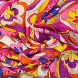Viscose imprimée seventies rose