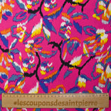 Viscose imprimée ikat coloré fond fuchsia