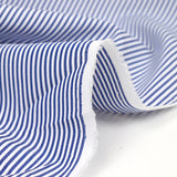 Polyester rayé 2mm marine fond blanc