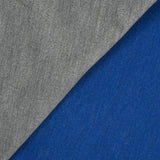Velours de coton ras sergé double face gris et bleu jean's