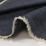 Jean's coton chevrons en jacquard bleu foncé