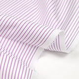 Purple striped polycotton white background