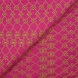 Broderie anglaise festonnée beige Clémence fond fuchsia