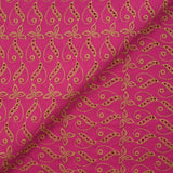 Beige scalloped English embroidery Éléonore fuchsia background