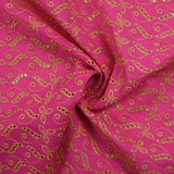Beige scalloped English embroidery Éléonore fuchsia background