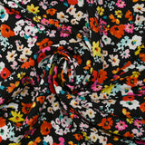 Viscose imprimée explosion de fleurs fond noir