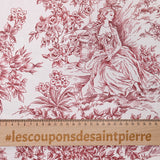 Piqué de coton toile de jouy brique