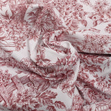 Piqué de coton toile de jouy brique