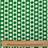 Green and white pea printed cotton