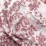 Piqué de coton toile de jouy brique