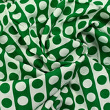 Green and white pea printed cotton