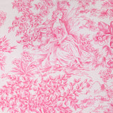 Piqué de coton toile de jouy rose