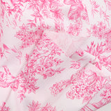 Piqué de coton toile de jouy rose