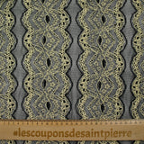 Martina polyester lace pale yellow black background