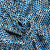 Satin de coton élasthanne demi-cercle fond marine