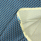 Satin de coton élasthanne demi-cercle fond marine