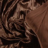 Jersey velours plissé marron