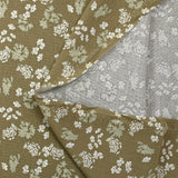 Viscose imprimée buisson floral fond beige kaki