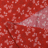 Viscose imprimée buisson floral fond rouge