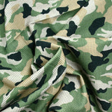 Green camouflage cotton elastane flannel