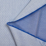 Coton chemise jacquard Loris fond rayé blanc et bleu