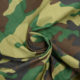 Satén de algodón elastano camuflaje verde y marrón