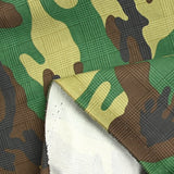 Satén de algodón elastano camuflaje verde y marrón