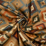 Fine Mosaic printed cotton Aztec Camel background