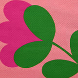 Cotton printed textured graphic flowers pink background