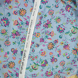 Crêpe de chine Claudia fond bleu