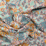 Voile de coton imprimé Jaipur fond ciel