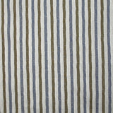 Coton doupionné effet seersucker rayé 7 mm marine et marron fond blanc cassé