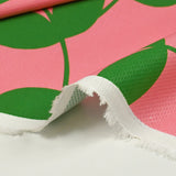 Cotton printed textured graphic flowers pink background