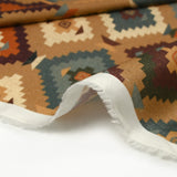 Fine Mosaic printed cotton Aztec Camel background