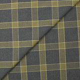 Flanelle de coton tartan kaki fond anthracite