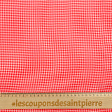 Muselina de poliéster con pequeños azulejos rojos y blancos
