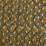 Mousseline de polyester imprimée serpent et losange doré