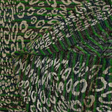 Punto fino lurex plisado leopardo dorado fondo rojo, verde y azul