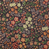 Water-repellent waterproof fabric with orange floral garden print